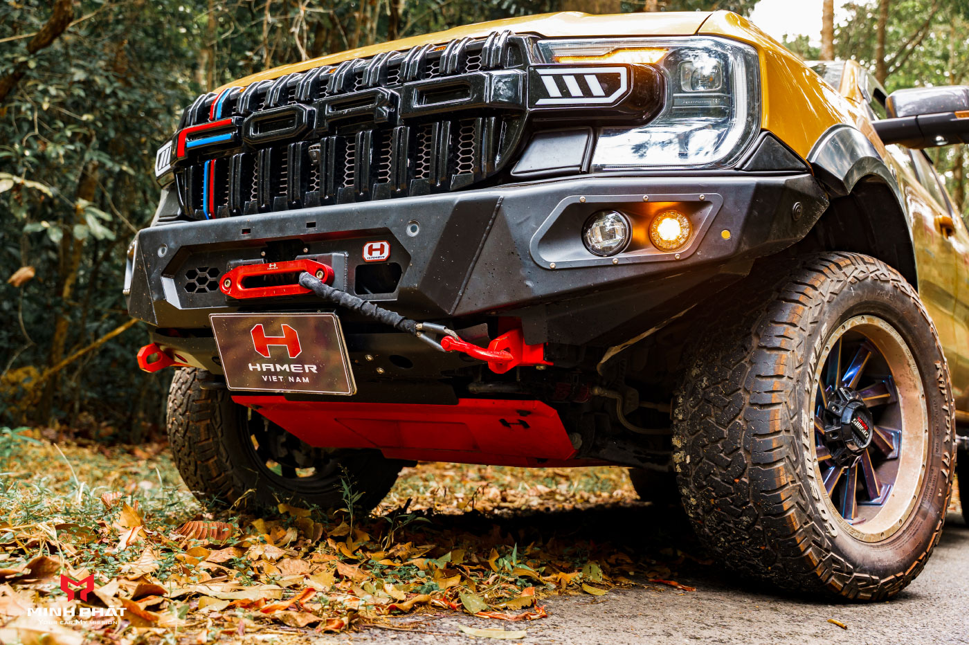 Cản trước Hamer King Series AM106 cho Ford Ranger Next Gen/Everest 2023+ tích hợp vị trí lắp Tời điện cứu hộ, dễ dàng ứng biến trong mọi tình huống nguy cấp