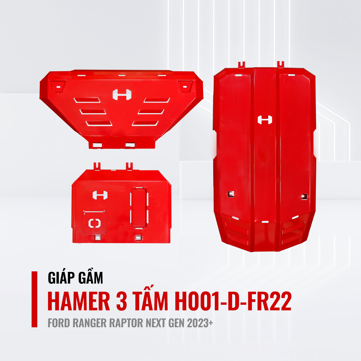 Giáp Gầm 3 Tấm Hamer Cho Ford Ranger Raptor Next Gen 2023+
