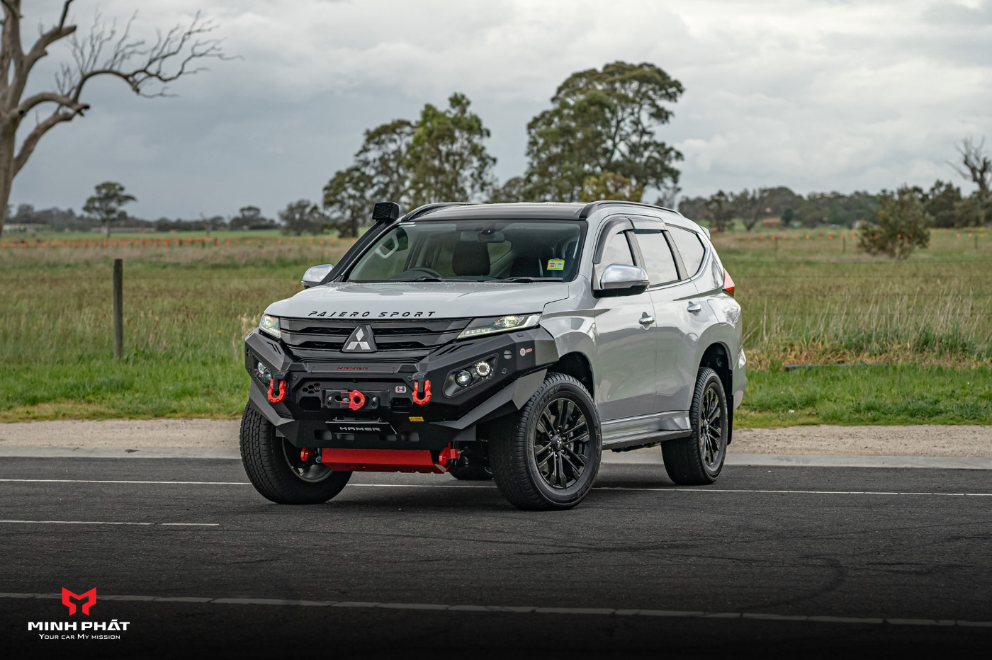 Giáp Gầm 3 Tấm Hamer Cho Mitsubishi Pajero 2020+ - Ảnh 2