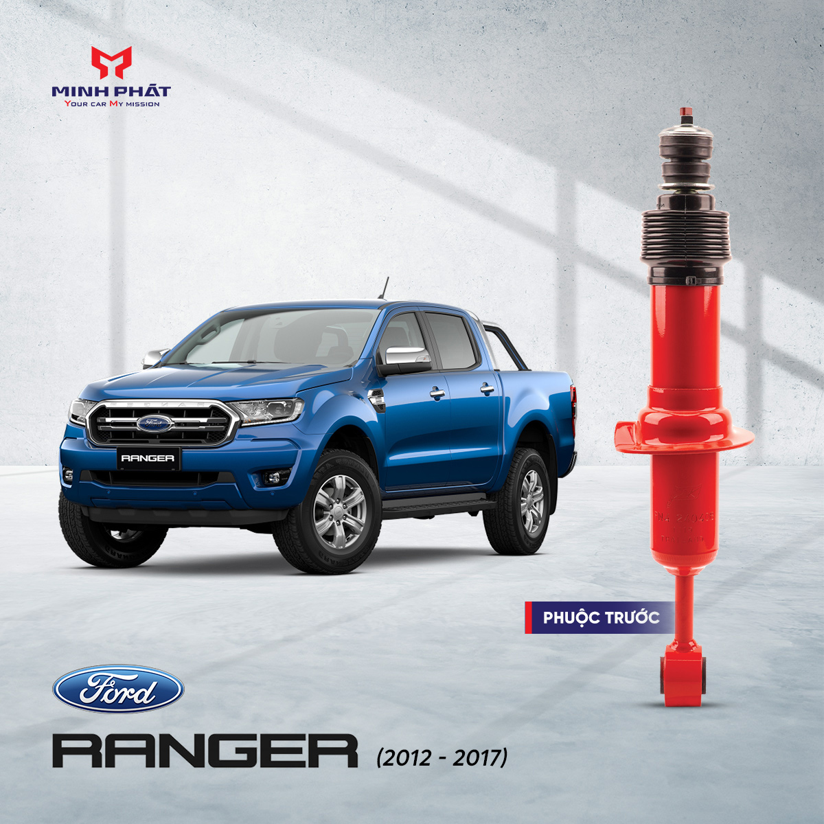Phuộc giảm xóc trước PNK cho Ford Ranger 2012-2017