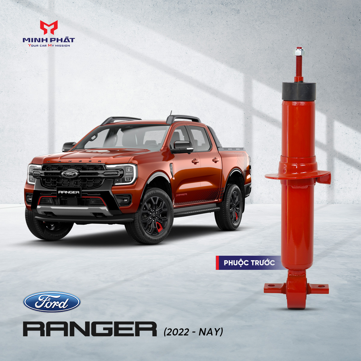 Phuộc giảm xóc trước PNK cho Ford Ranger 2022-Nay