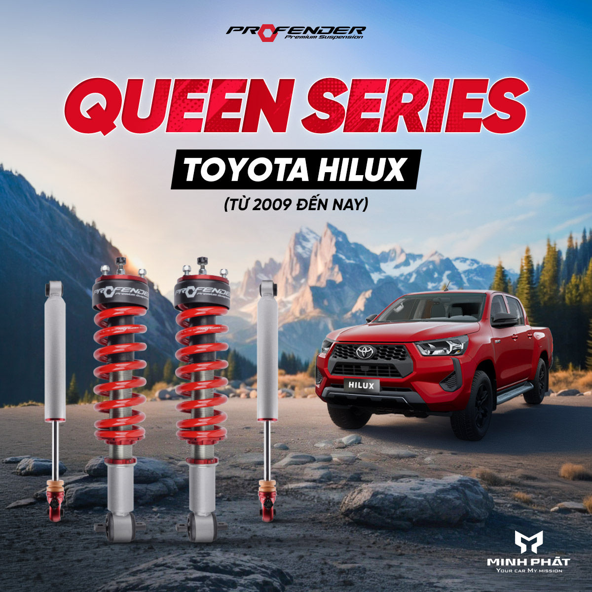Phuộc Giảm Xóc Profender Queen Series Cho Toyota Hilux