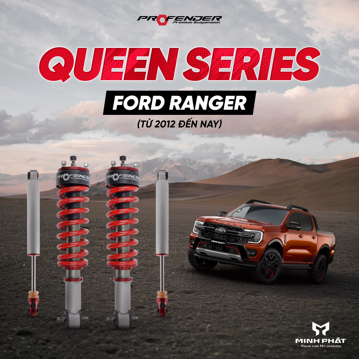 Phuộc Giảm Xóc Profender Queen Series Cho Ford Ranger