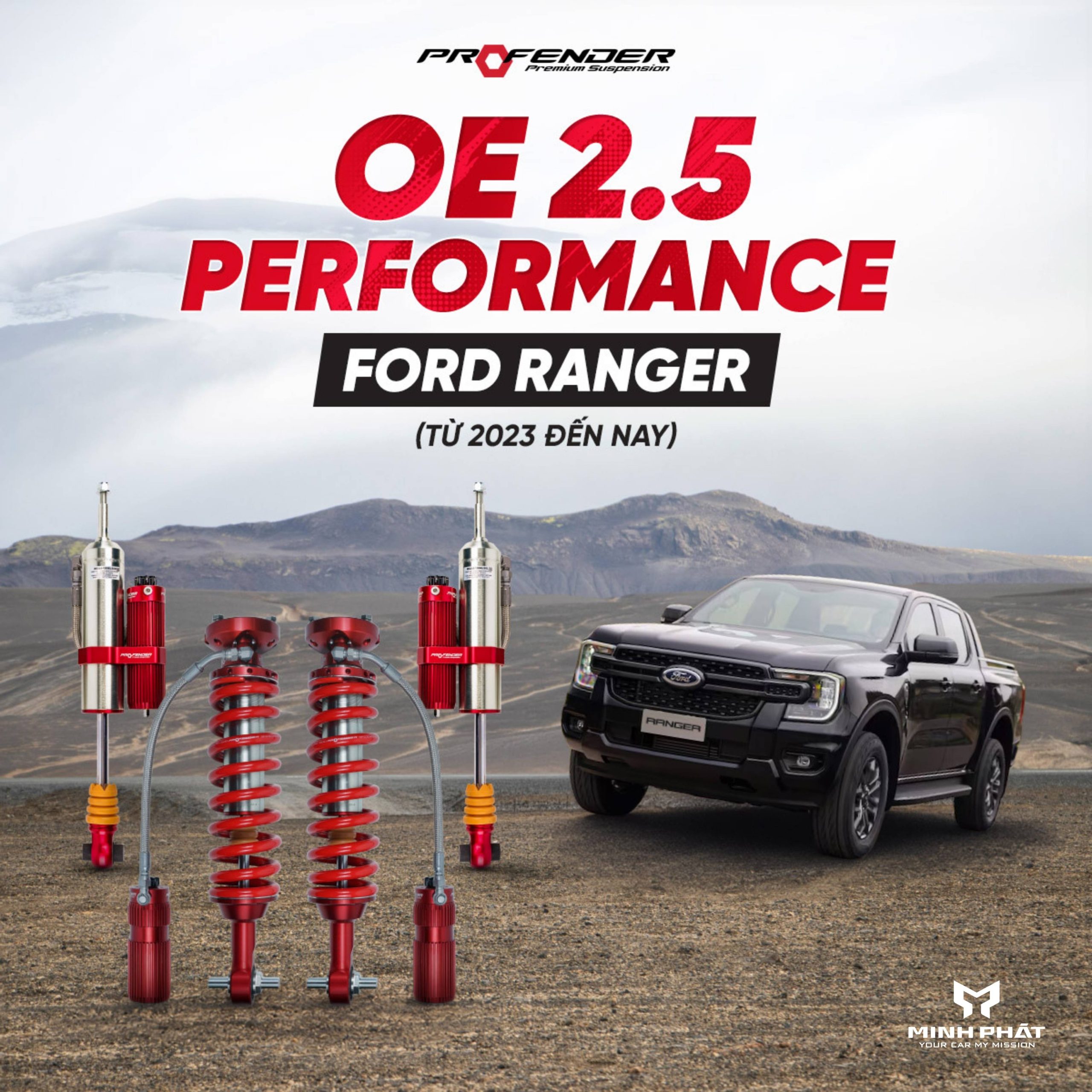 Phuộc giảm xóc Profender OE 2.5 Performance cho Ford Ranger