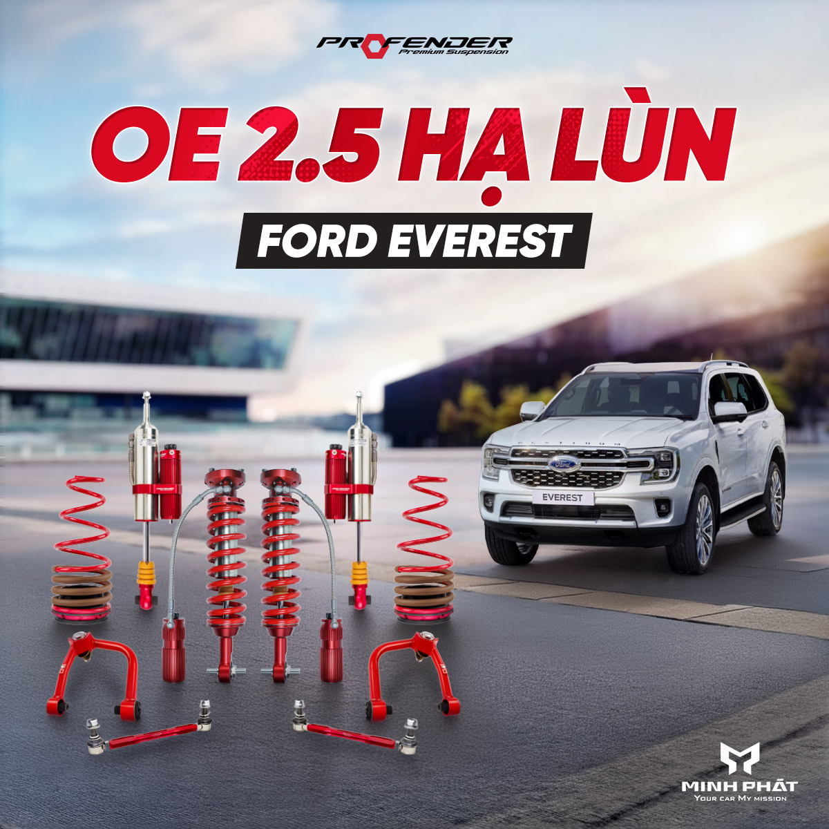 Phuộc Giảm Xóc Profender OE 2.5 Hạ Lùn Cho Ford Everest